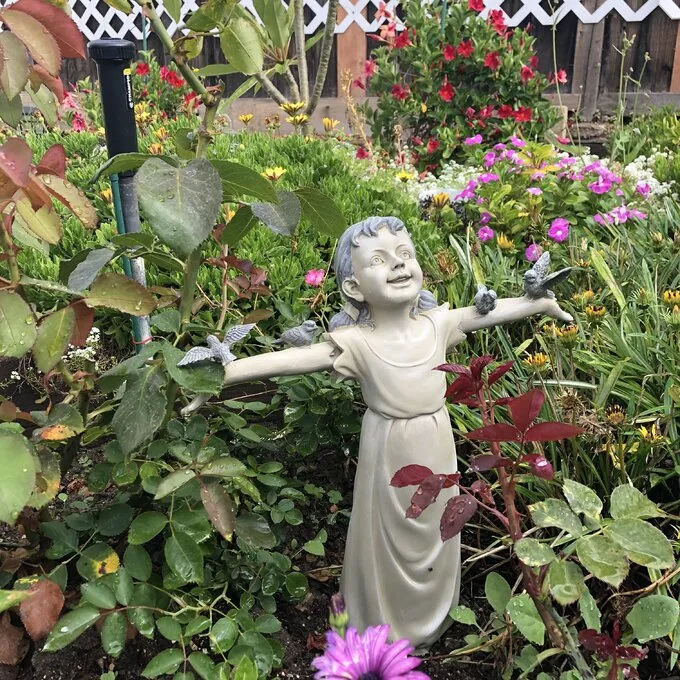 New in box! Beautiful 2 Tone Polyresin Stone Statue "Basking in God's Glory" Use Indoors or Out! 18", Retails $90 w/tax!