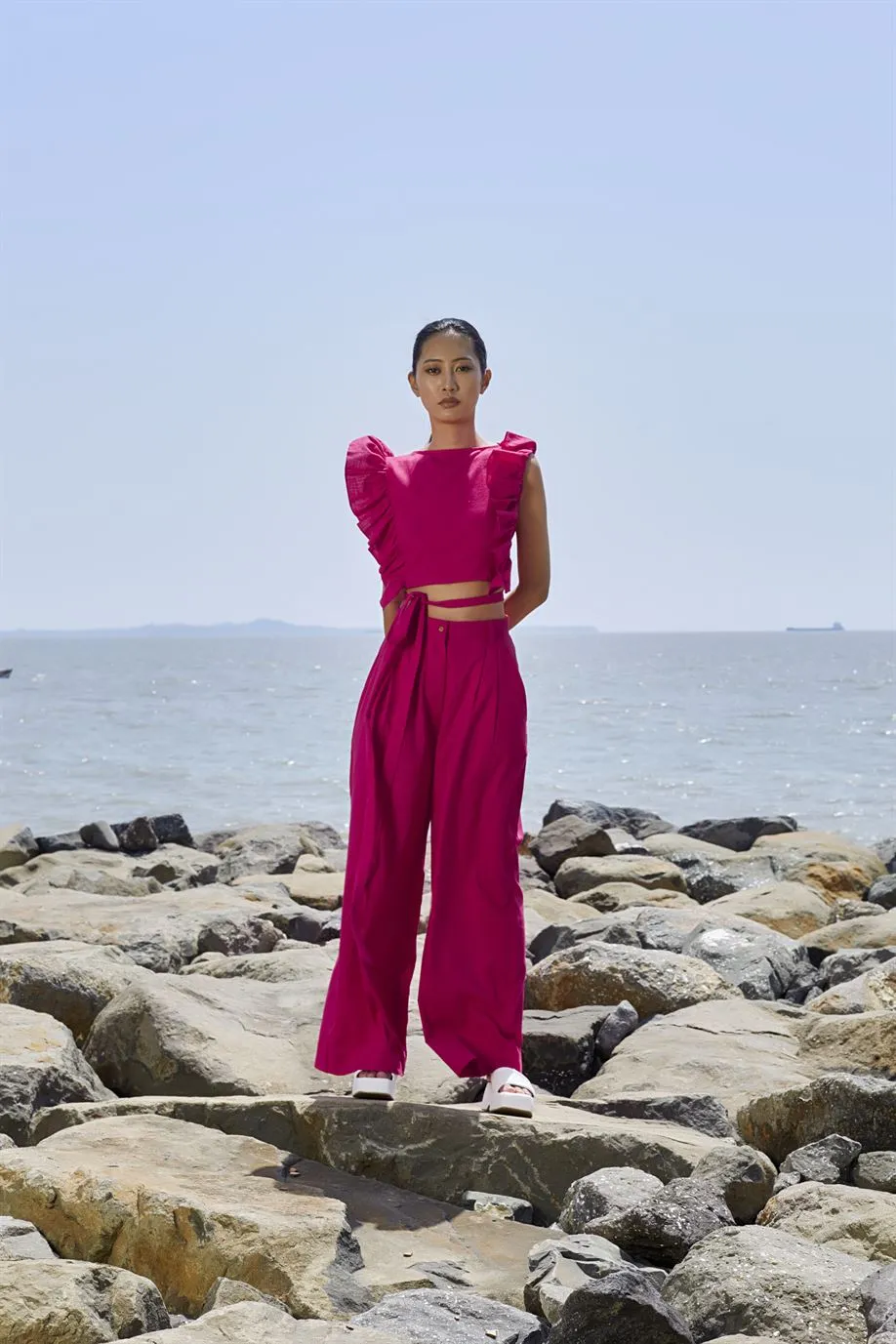 New Season Summer/Fall 24-Top Overlap Cotton Pink-MT Overlap Top-KA Pink-Fashion Edit Mati