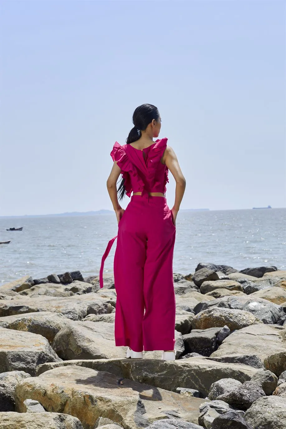 New Season Summer/Fall 24-Top Overlap Cotton Pink-MT Overlap Top-KA Pink-Fashion Edit Mati