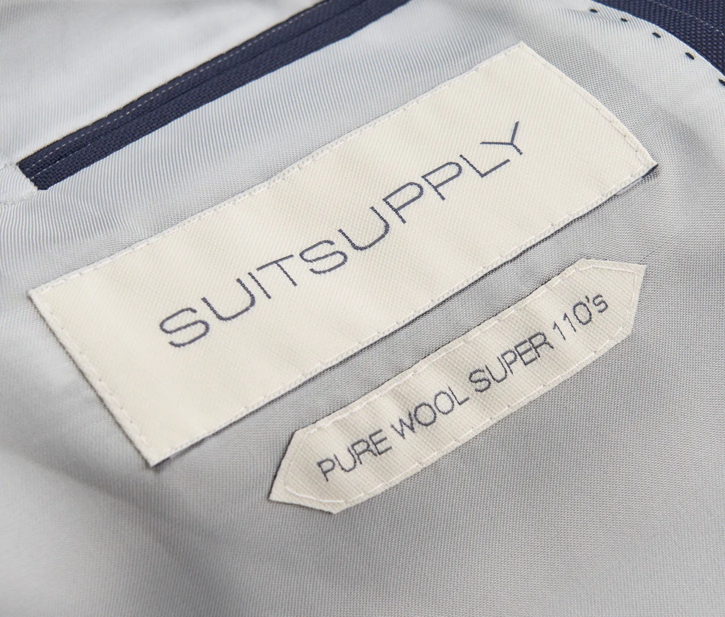 New Suitsupply Lazio Navy Pinstripe Pure Wool Super 110s All Season 3 Piece Suit - Size 38R