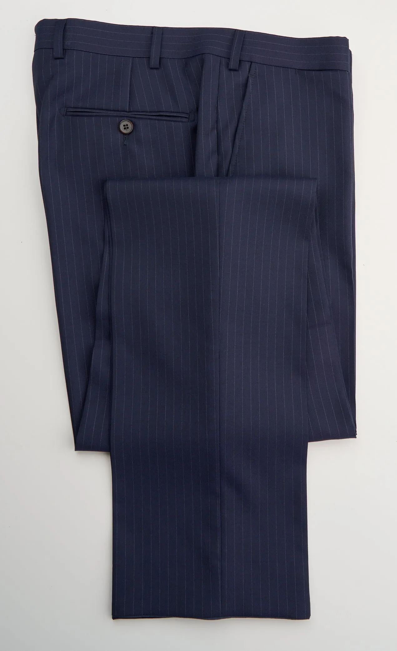 New Suitsupply Lazio Navy Pinstripe Pure Wool Super 110s All Season 3 Piece Suit - Size 38R
