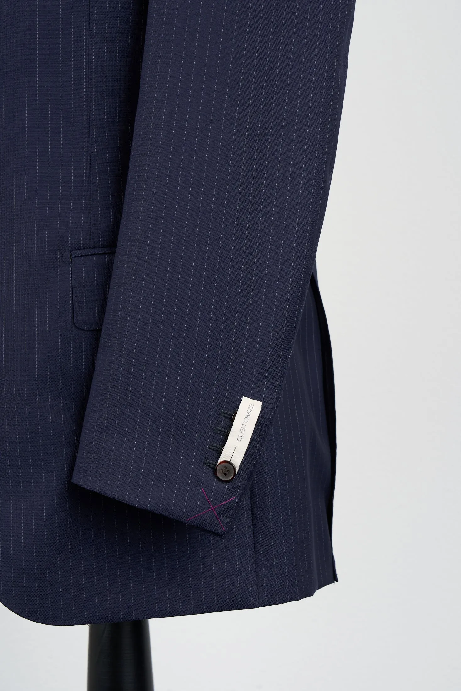 New Suitsupply Lazio Navy Pinstripe Pure Wool Super 110s All Season 3 Piece Suit - Size 38R