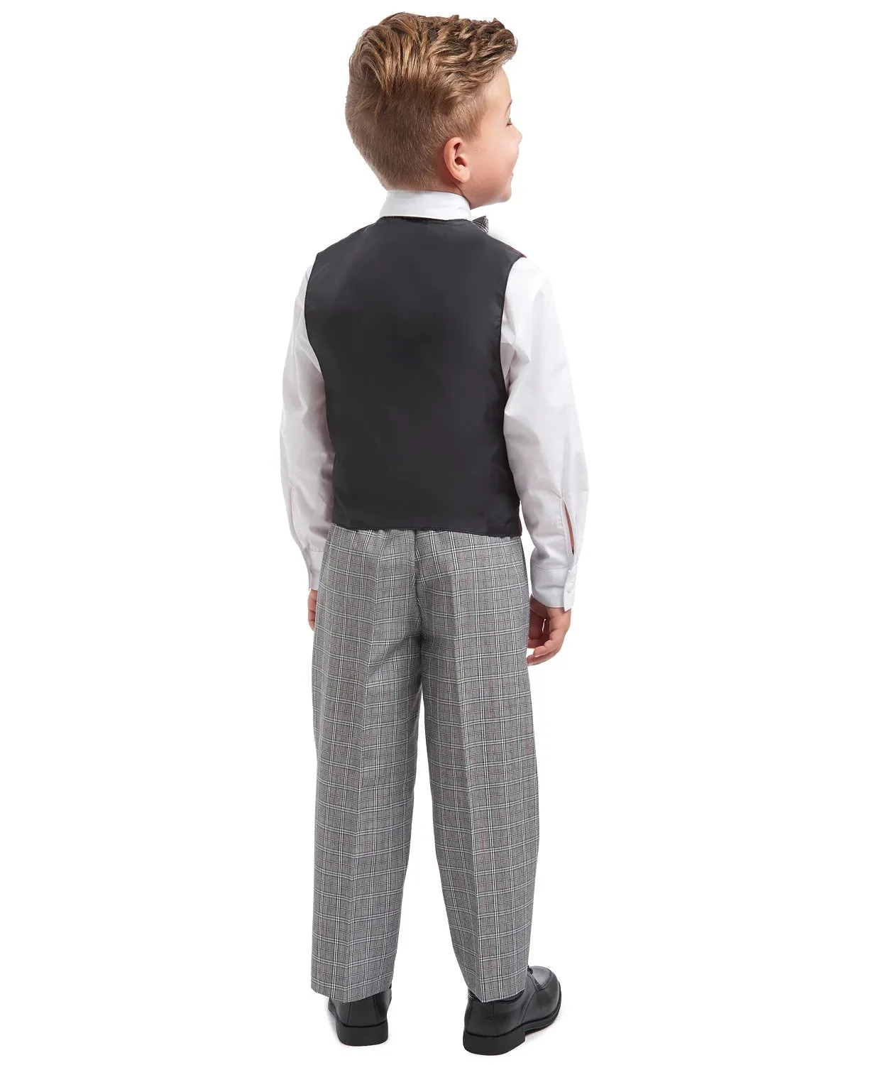 New with tags! Nautica boys 3 Piece vest suit dark red/plaid! Sz 6! Note: Bow tie not included as shown in pic!
