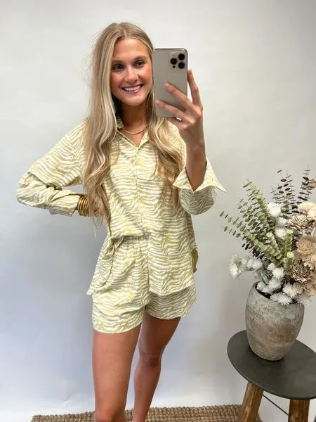 No Chips Ahead Button Down Top
