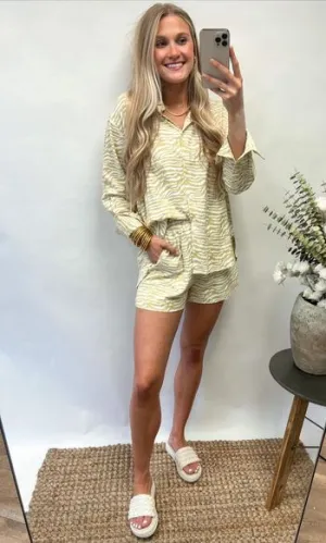 No Chips Ahead Button Down Top