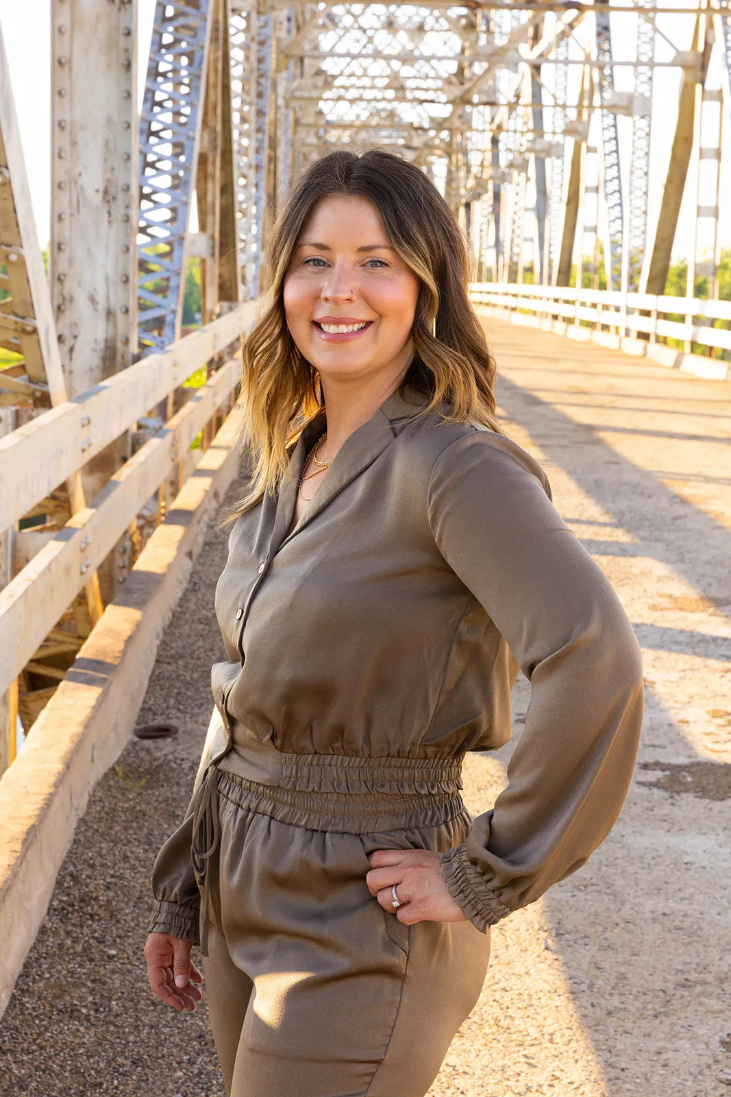 Noelle Satin Button Down Top