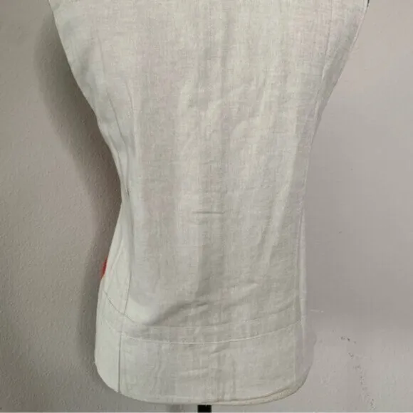 NWT Comme Ca Ism Preppy Orange and Cream Vest