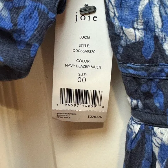 NWT Joie REVOLVE brand Lucia Dress in Navy Blazer Multi Size‎ 00