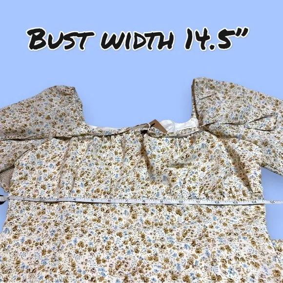 NWT Vernacular Peasant Style Midi Dress in Antique Floral Print. Size Small 🌸