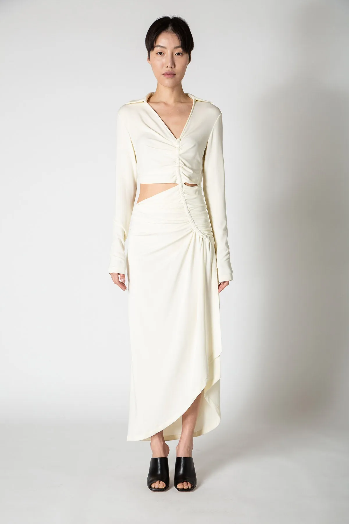 OFF-WHITE | VI-CREPE DRAPED DRESS