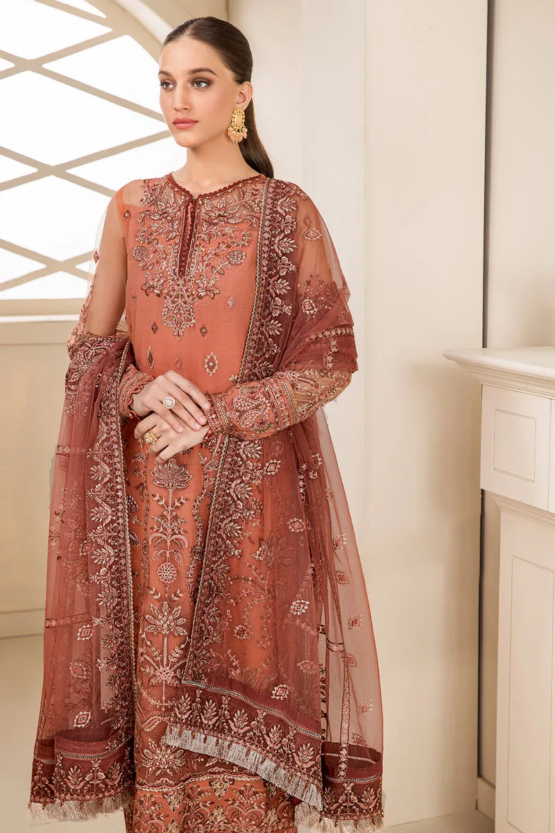 Orange Pink Embroidered Pakistani Salwar Kameez Dupatta Salwar Suit