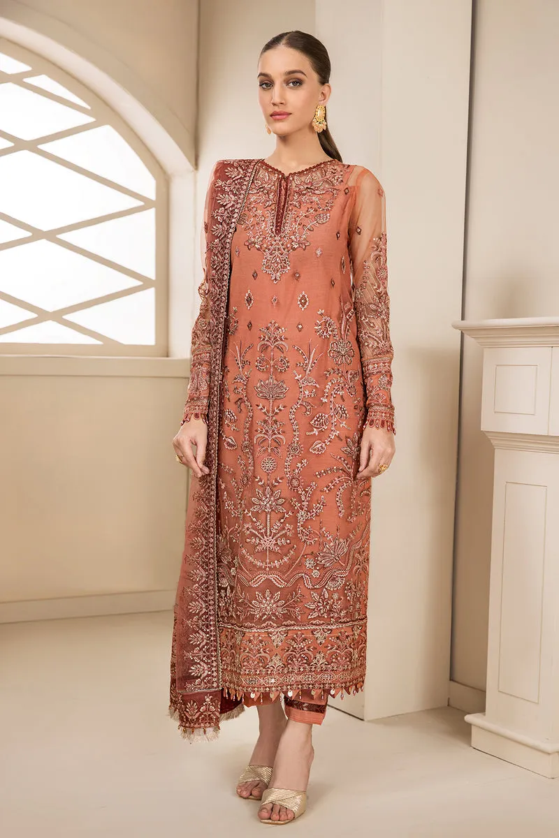 Orange Pink Embroidered Pakistani Salwar Kameez Dupatta Salwar Suit