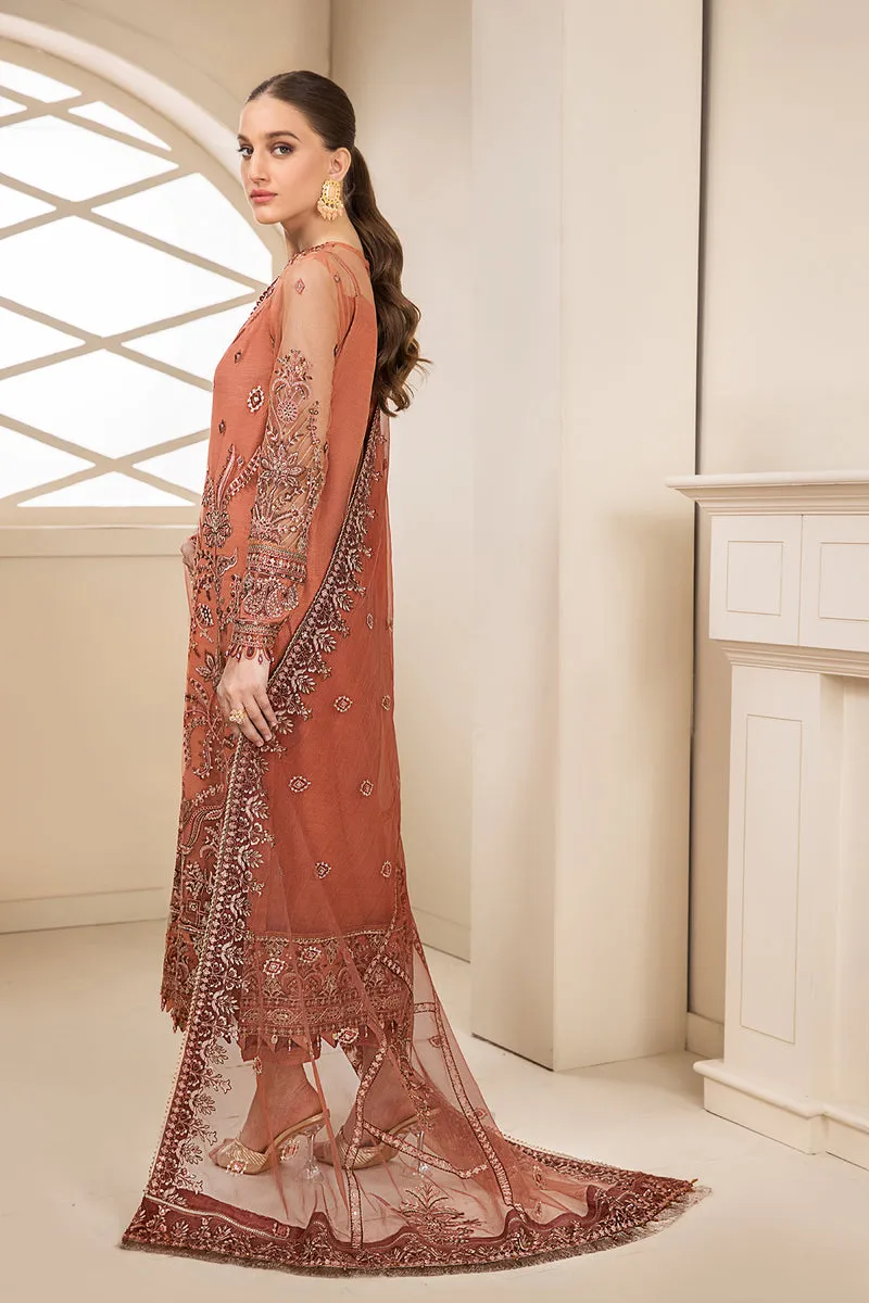 Orange Pink Embroidered Pakistani Salwar Kameez Dupatta Salwar Suit
