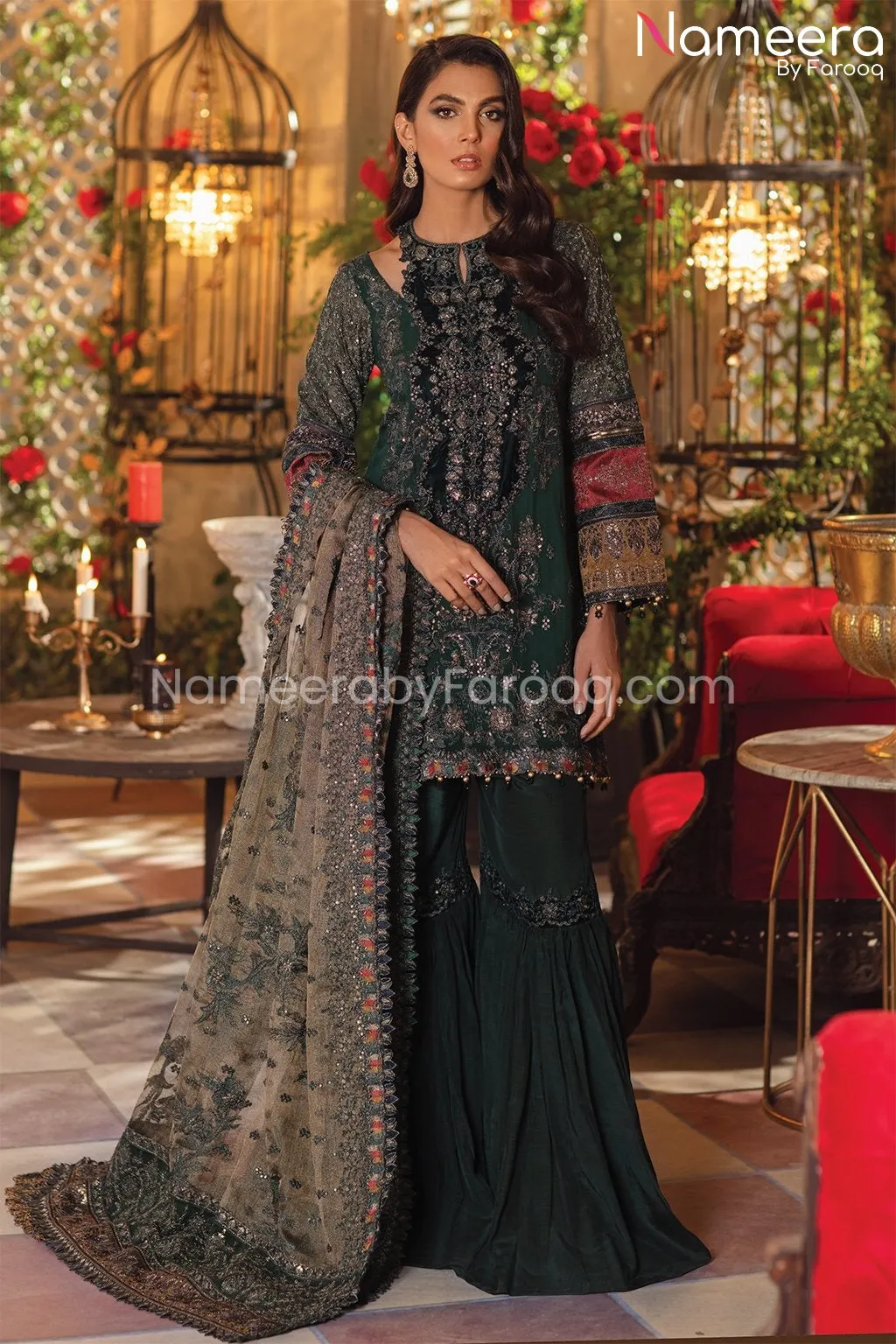 Pakistani Sharara Suit by Pakistani Designer #PF198