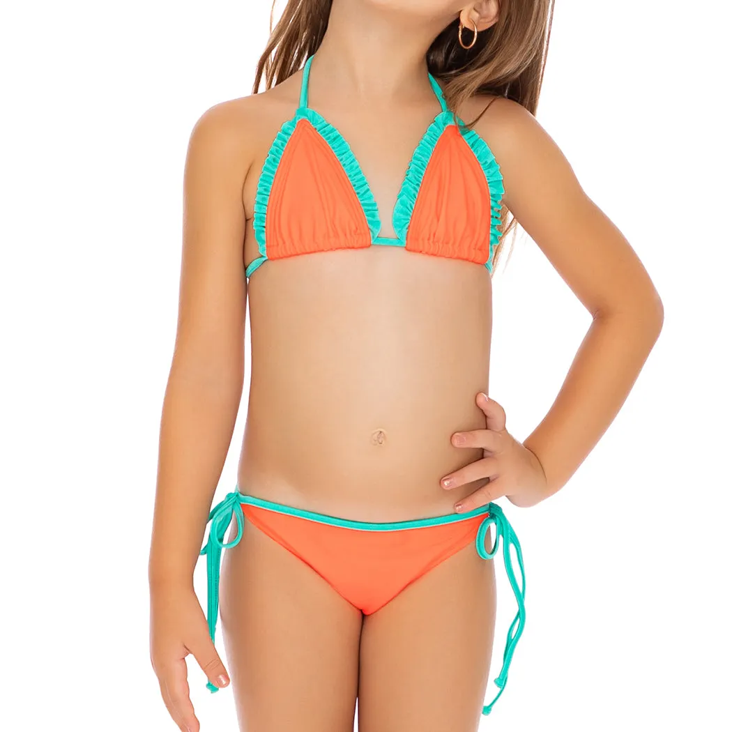PARADISE - Crystallized Ruffle Triangle Tie Side Bikini