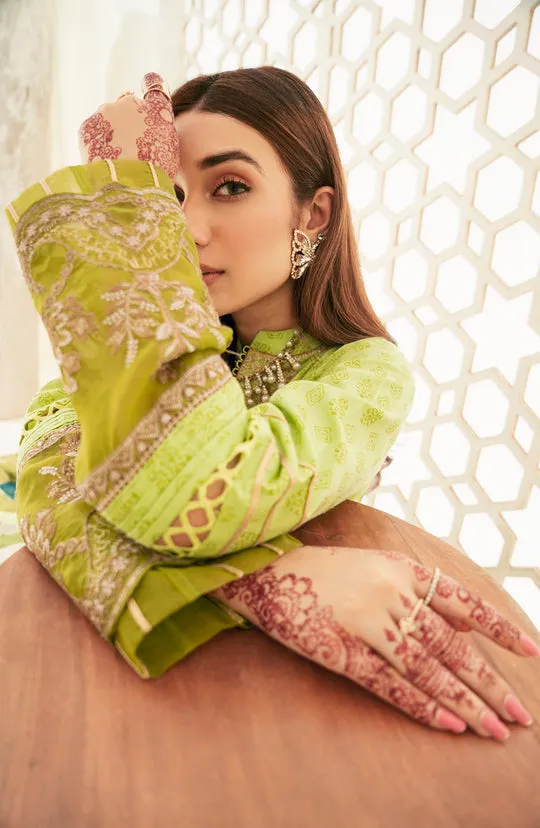 Parrot Green Embroidered Pakistani Salwar Kameez Dupatta Suit