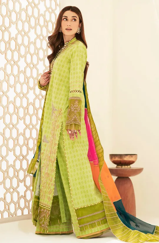 Parrot Green Embroidered Pakistani Salwar Kameez Dupatta Suit
