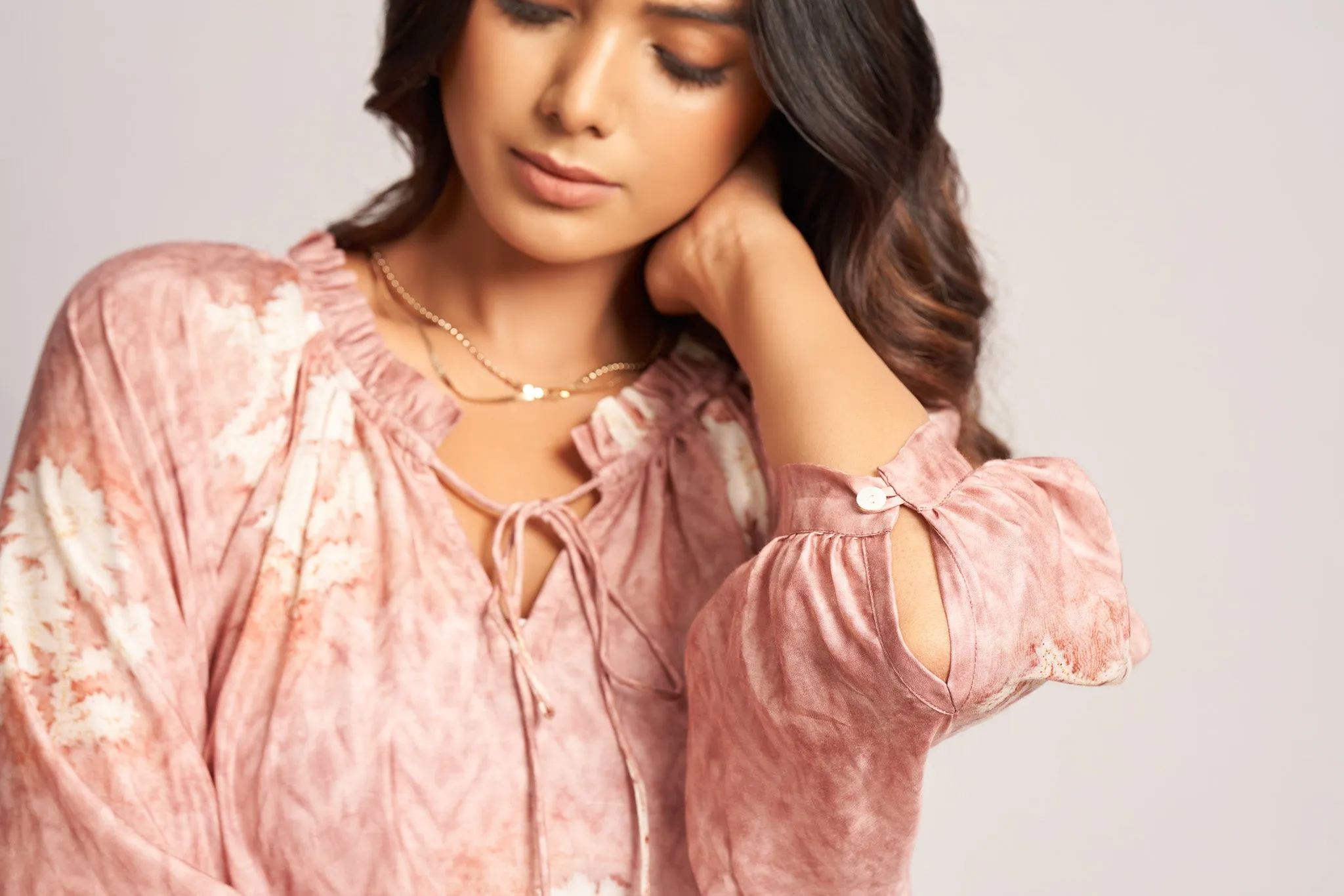 Pink Digital Printed Natura Viscose Top
