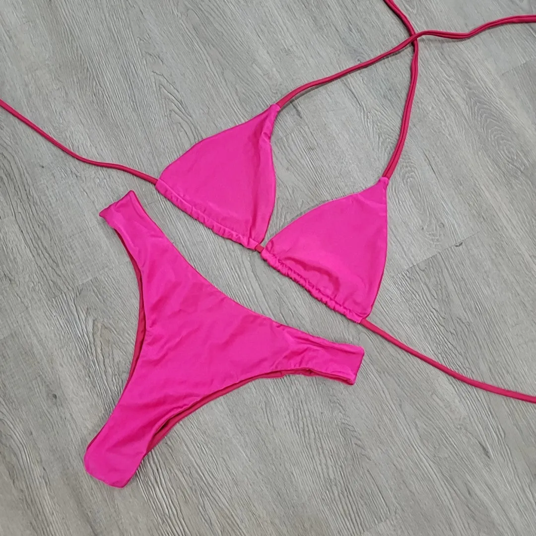 Pink on Pink Triangle Top Sample