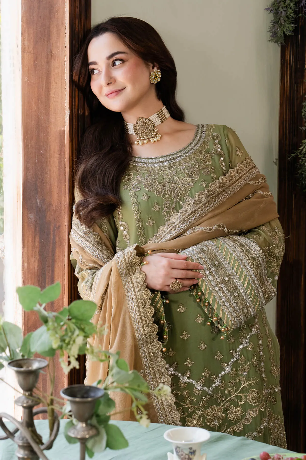 Pistachio Green Embroidered Pakistani Salwar Kameez Dupatta Suit