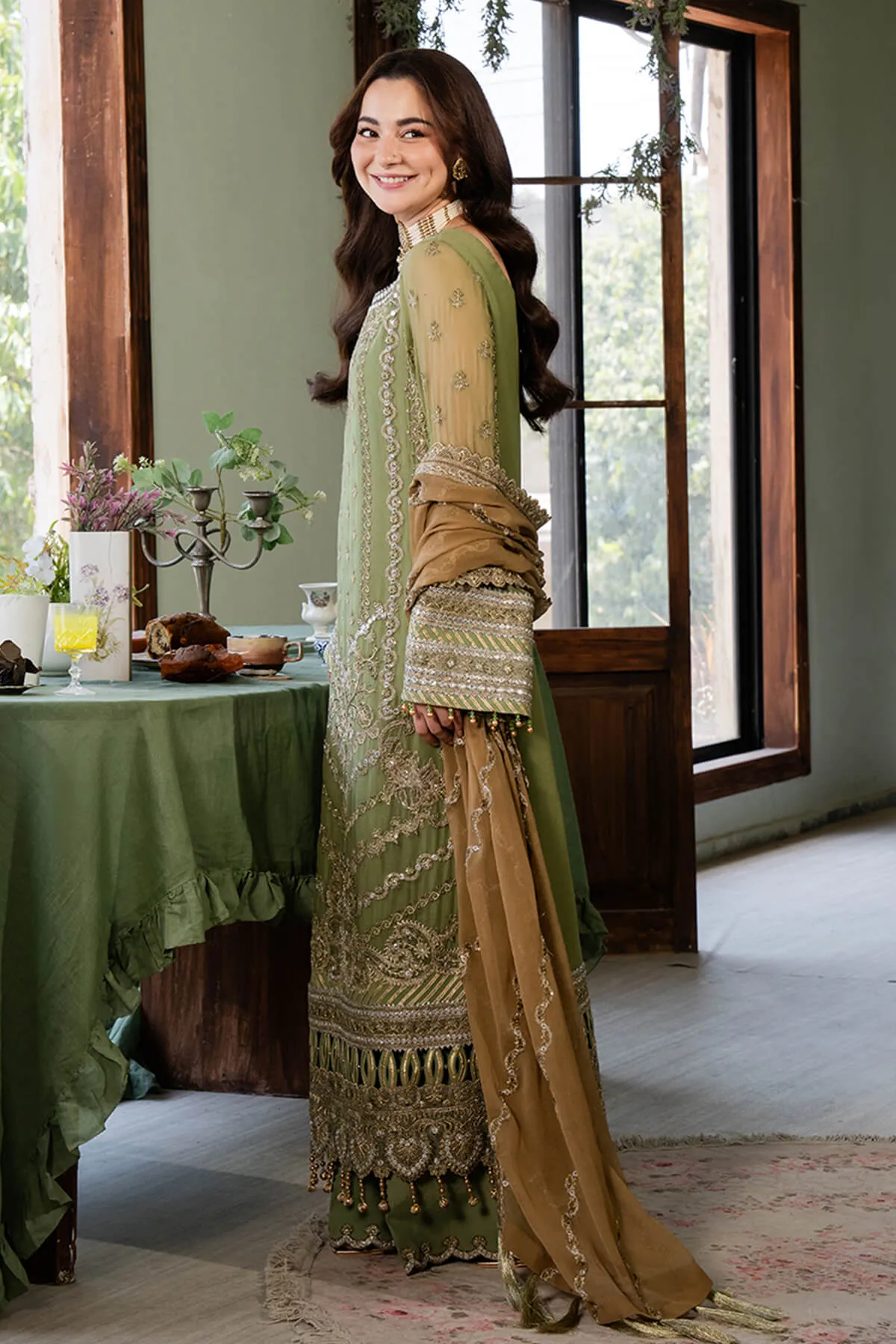 Pistachio Green Embroidered Pakistani Salwar Kameez Dupatta Suit