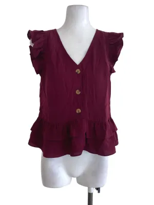 Plum Ruffled Top
