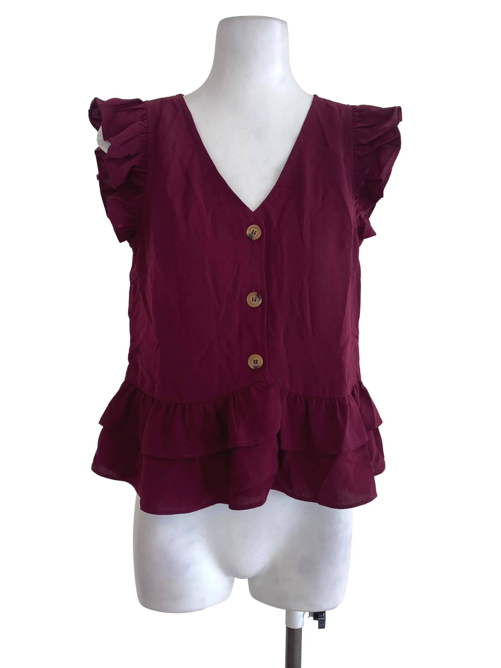 Plum Ruffled Top