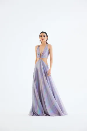 Plunging Neck Draped Dress