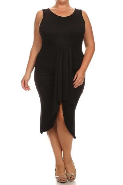 Plus Size Bella Draped Knit Midi Dress