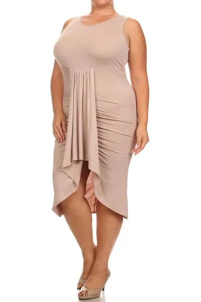 Plus Size Bella Draped Knit Midi Dress