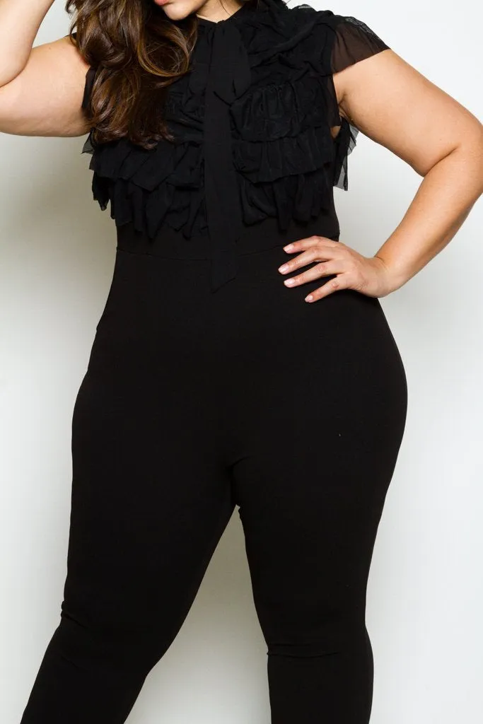Plus Size Glam Ruffled Top Jumpsuit [SALE]