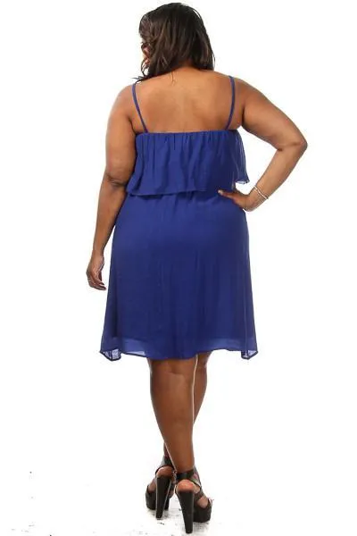 Plus Size Glam Ruffled Tube Top Dress