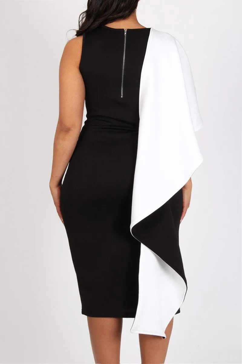 Plus Size Lovely Bodycon Ruffled Crew Dress