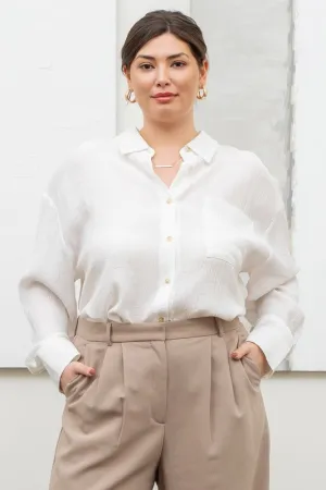 PLUS TEXTURED BUTTON DOWN TOP
