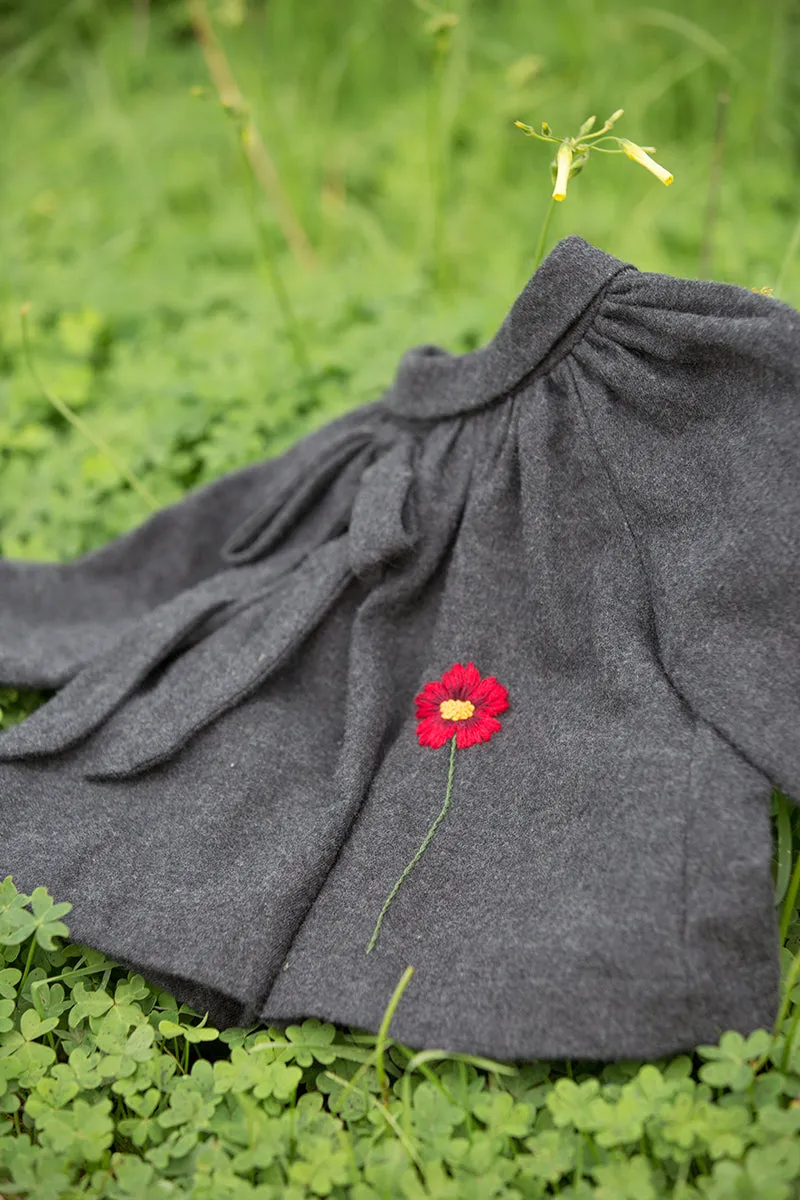 Poppy Flower Top, Anthracite