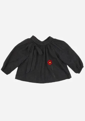 Poppy Flower Top, Anthracite