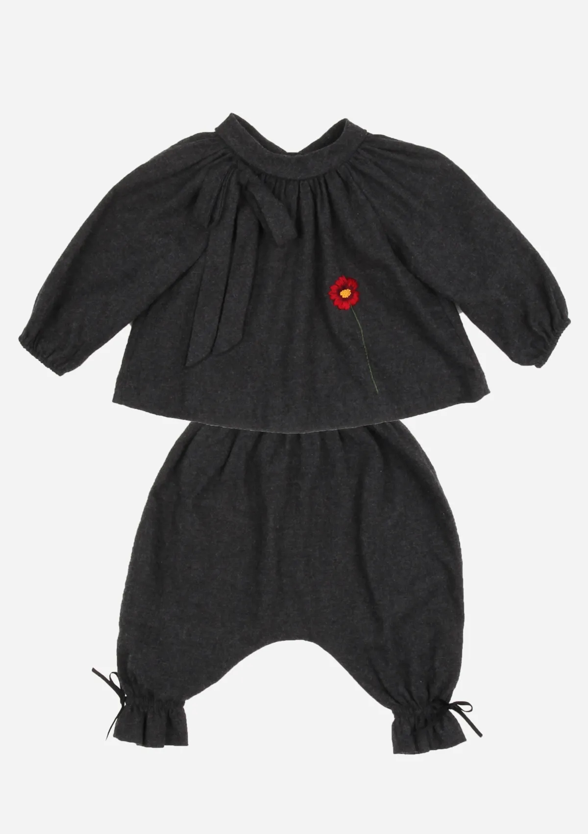 Poppy Flower Top, Anthracite
