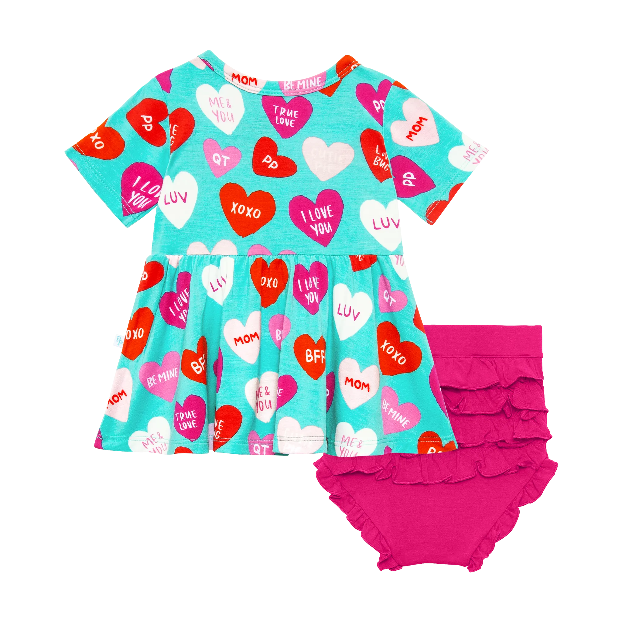 Posh Peanut Valerie S/S Basic Peplum Top & Bloomer Set