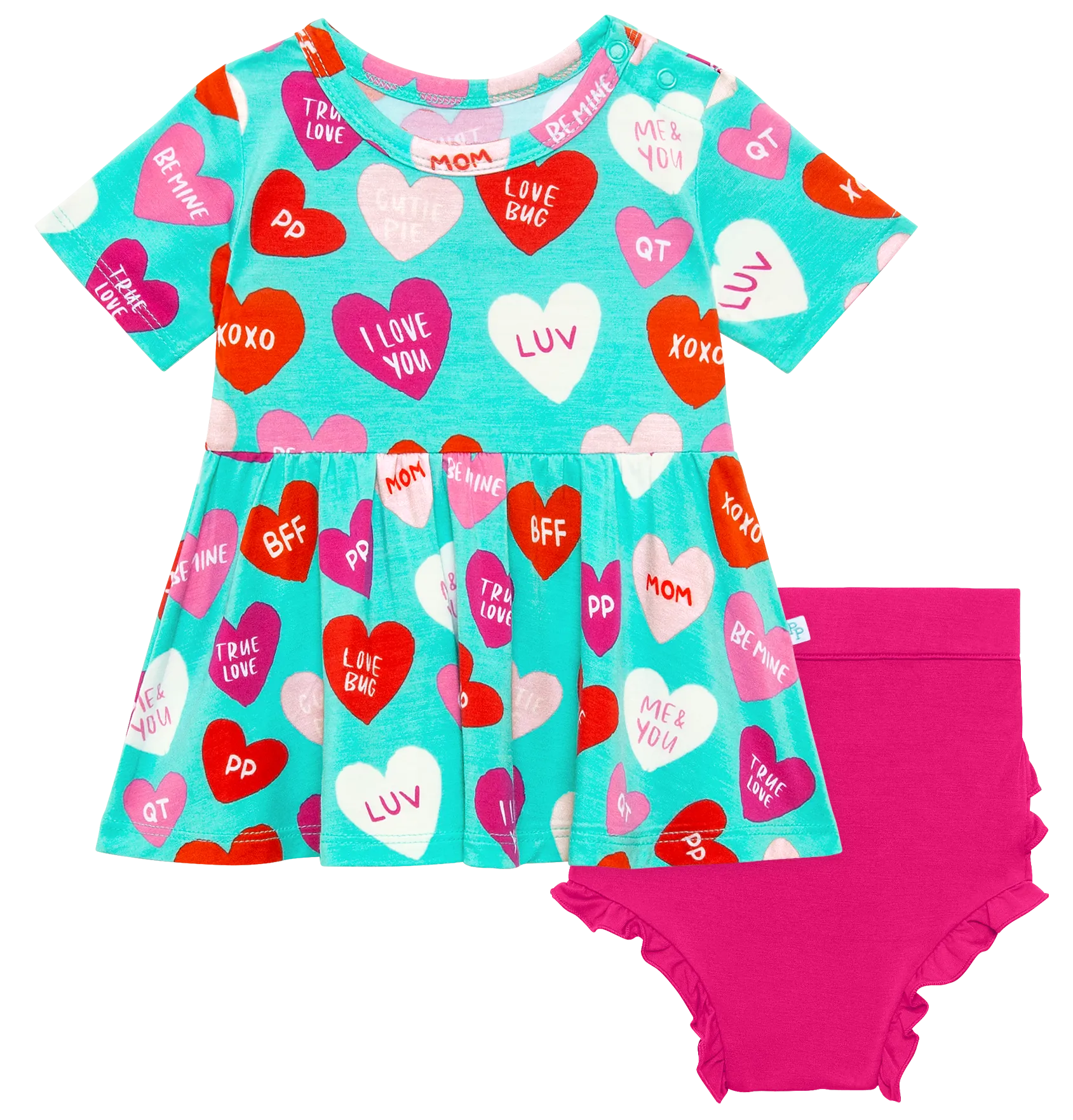 Posh Peanut Valerie S/S Basic Peplum Top & Bloomer Set