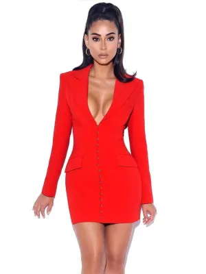 PRE-ORDER Natalia Blazer Dress x Ruby Red