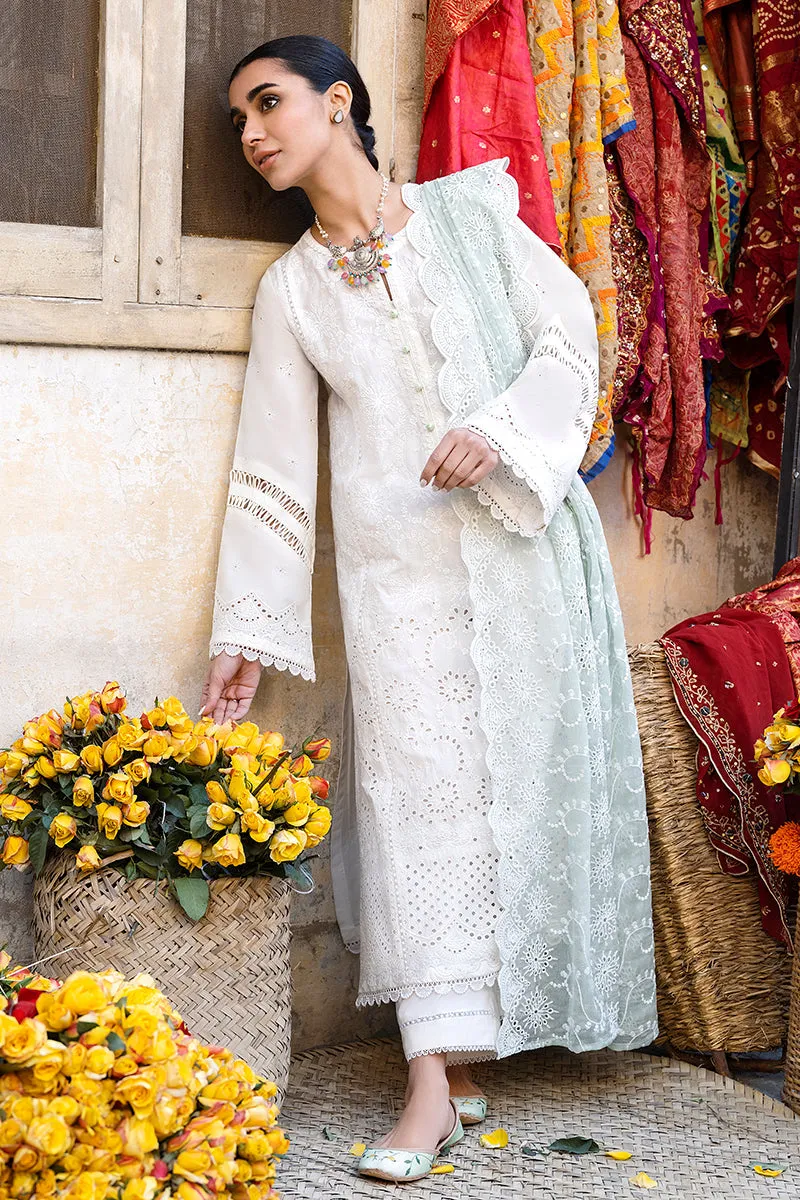 Premium Off White Pakistani Salwar Suit with Embroidered Kameez