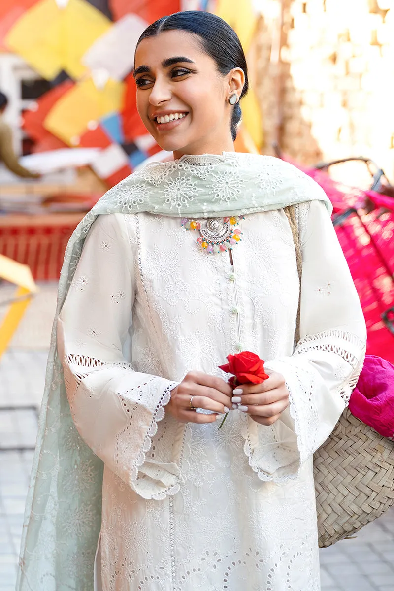 Premium Off White Pakistani Salwar Suit with Embroidered Kameez