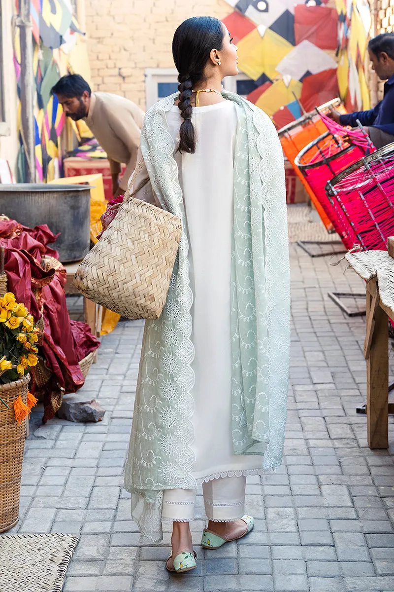 Premium Off White Pakistani Salwar Suit with Embroidered Kameez