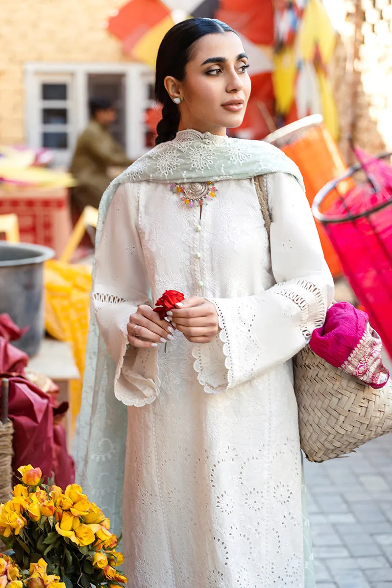 Premium Off White Pakistani Salwar Suit with Embroidered Kameez