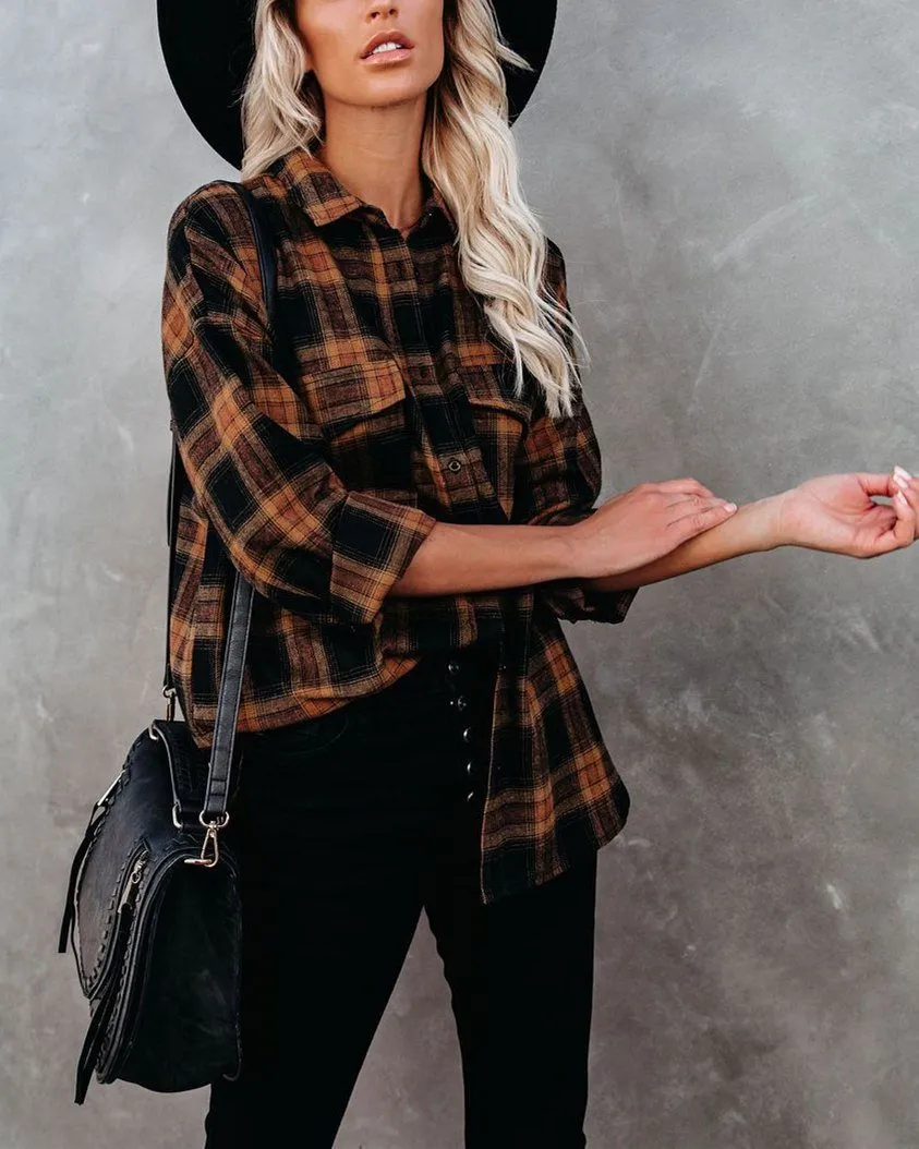 Preorder - Petaluma Cotton Blend Plaid Button Down Top