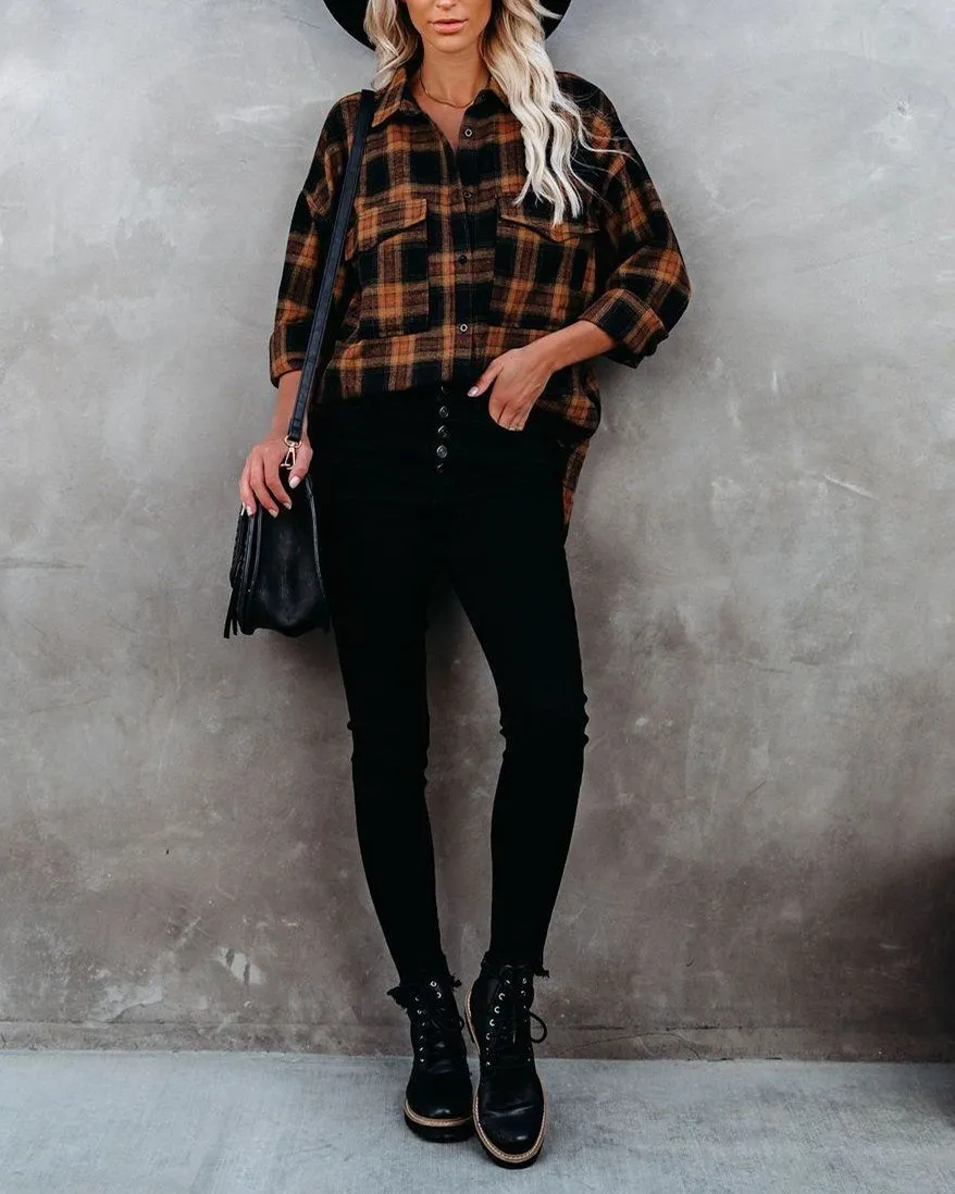 Preorder - Petaluma Cotton Blend Plaid Button Down Top