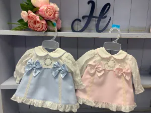 Pretty Originals Embroidered Double Bow Dress with Pants & Headband