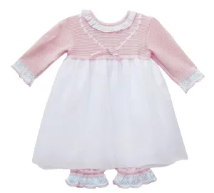 Pretty Originals Pink & White Knit Dress with Pants
