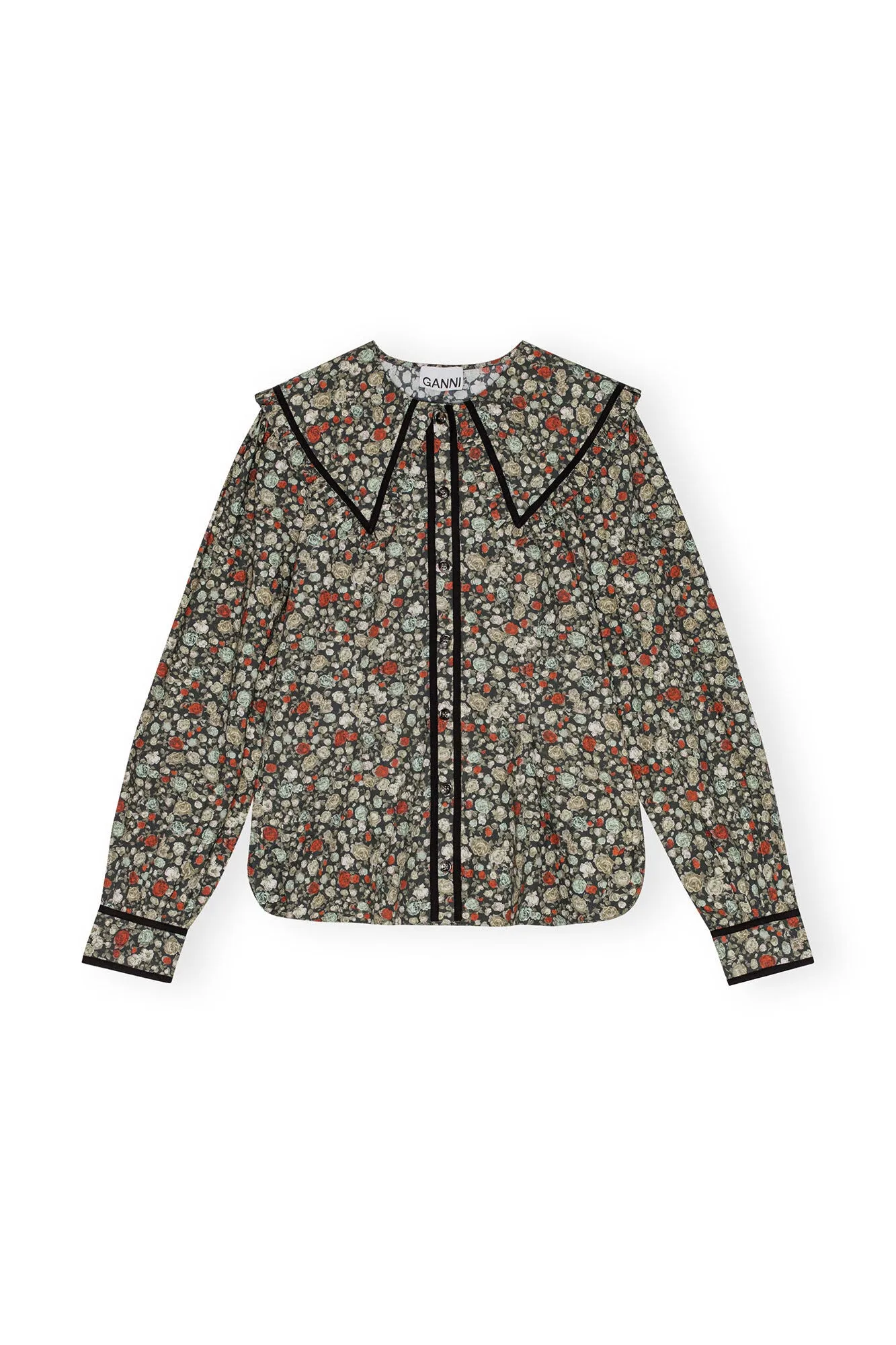 Printed Cotton Shirt | Black Sand