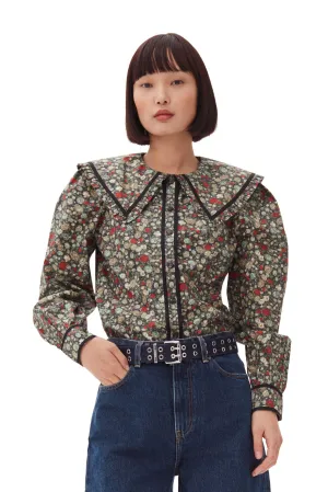 Printed Cotton Shirt | Black Sand